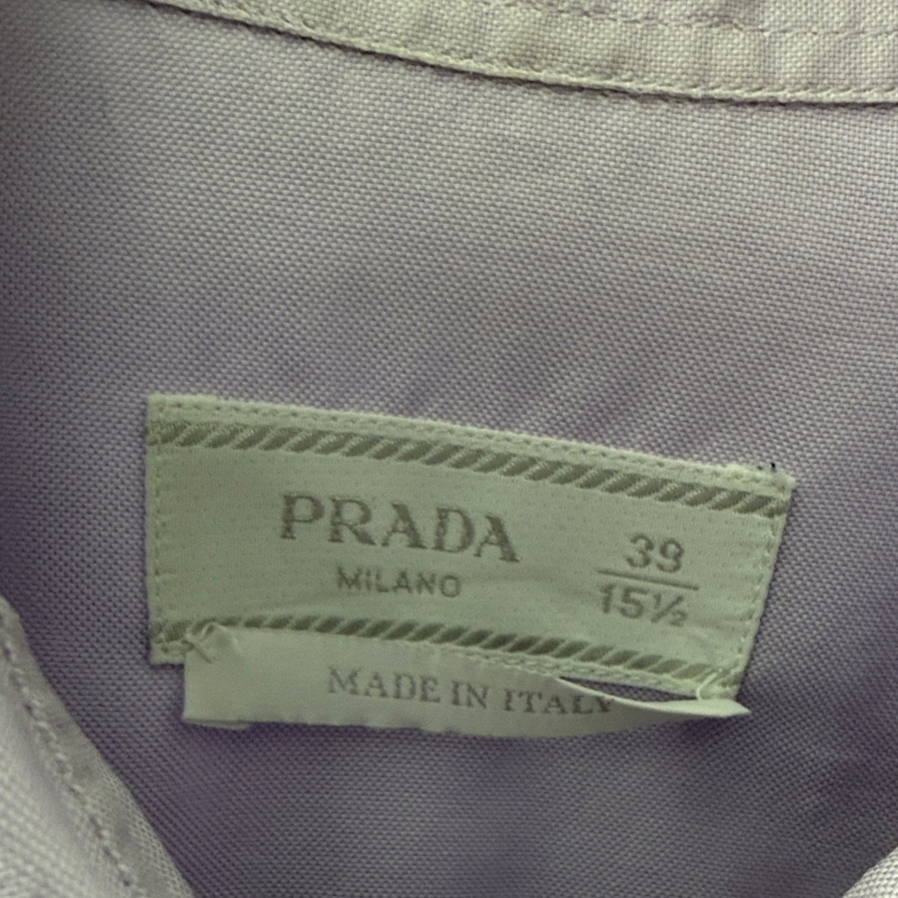 Authentic Prada 2018 Lavender Purple Long Sleeve Nylon Cotton Shirt 39 15.5 $298 - Picture 4 of 13